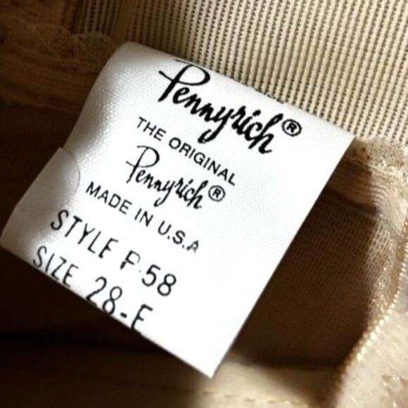 Vintage Penny Rich P-58 Bra 28E Soft Cup Nude Floral No Wire Fits 28A-30B USA - Picture 2 of 7